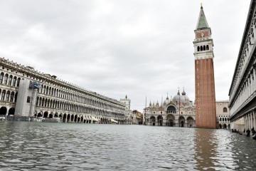 Venice Hit by another Ferocious High Tide, Flooding City